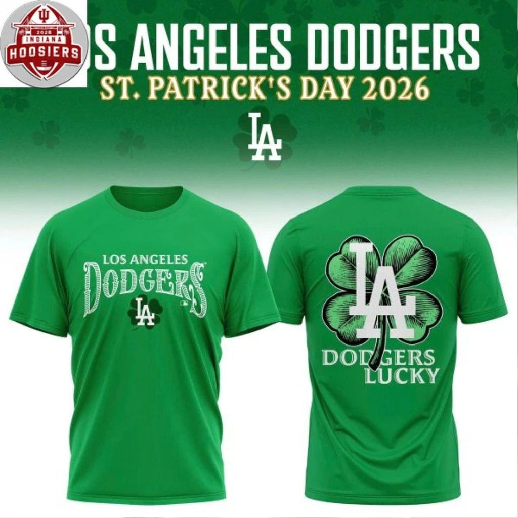 Los Angeles Dodgers Happy St. Patrick’s Day 2026 Logo Two Sided Hoodie T-Shirt