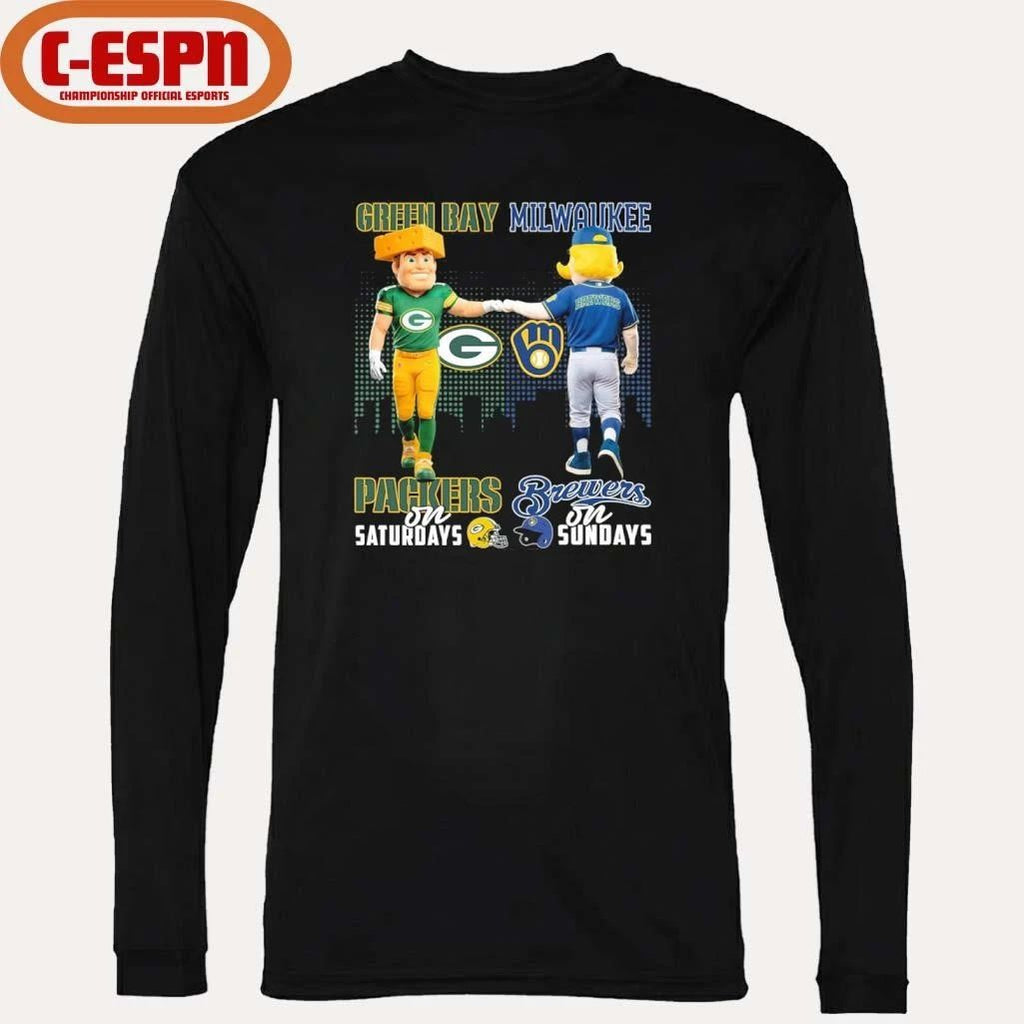 Mascot Green Bay Packers On Saturdays And Milwaukee Brewers On Sundays Shirt