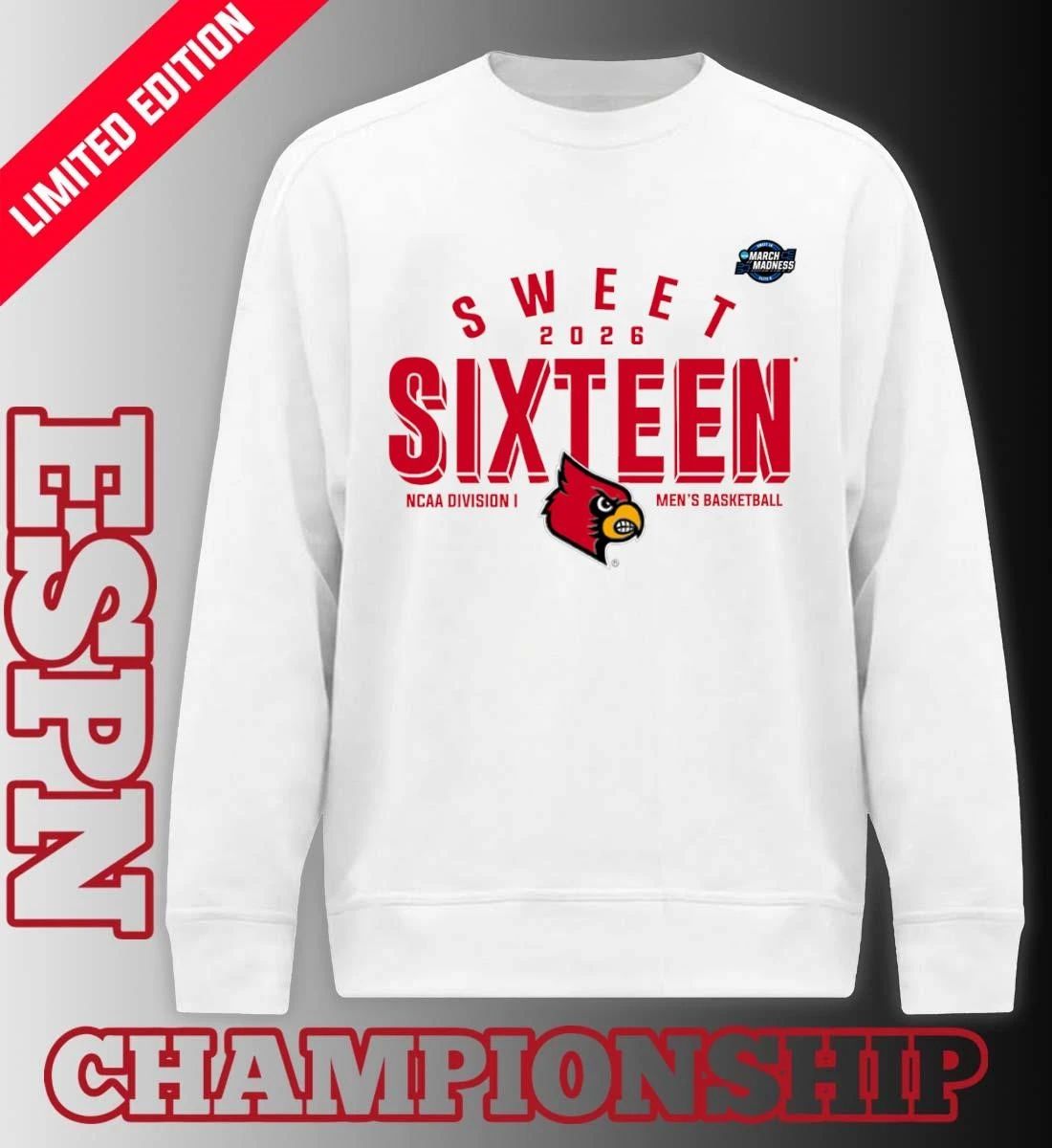 Sweet 16 Louisville Cardinals 2026 NCAA Men’s Basketball T-Shirt
