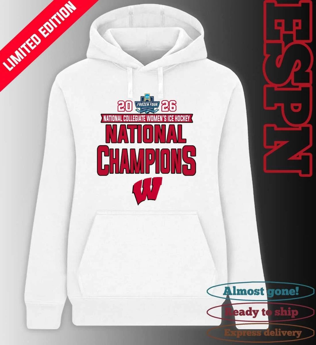 Wisconsin Badgers National Collegiate Women’s Ice Hockey Champions 2026 T-Shirt