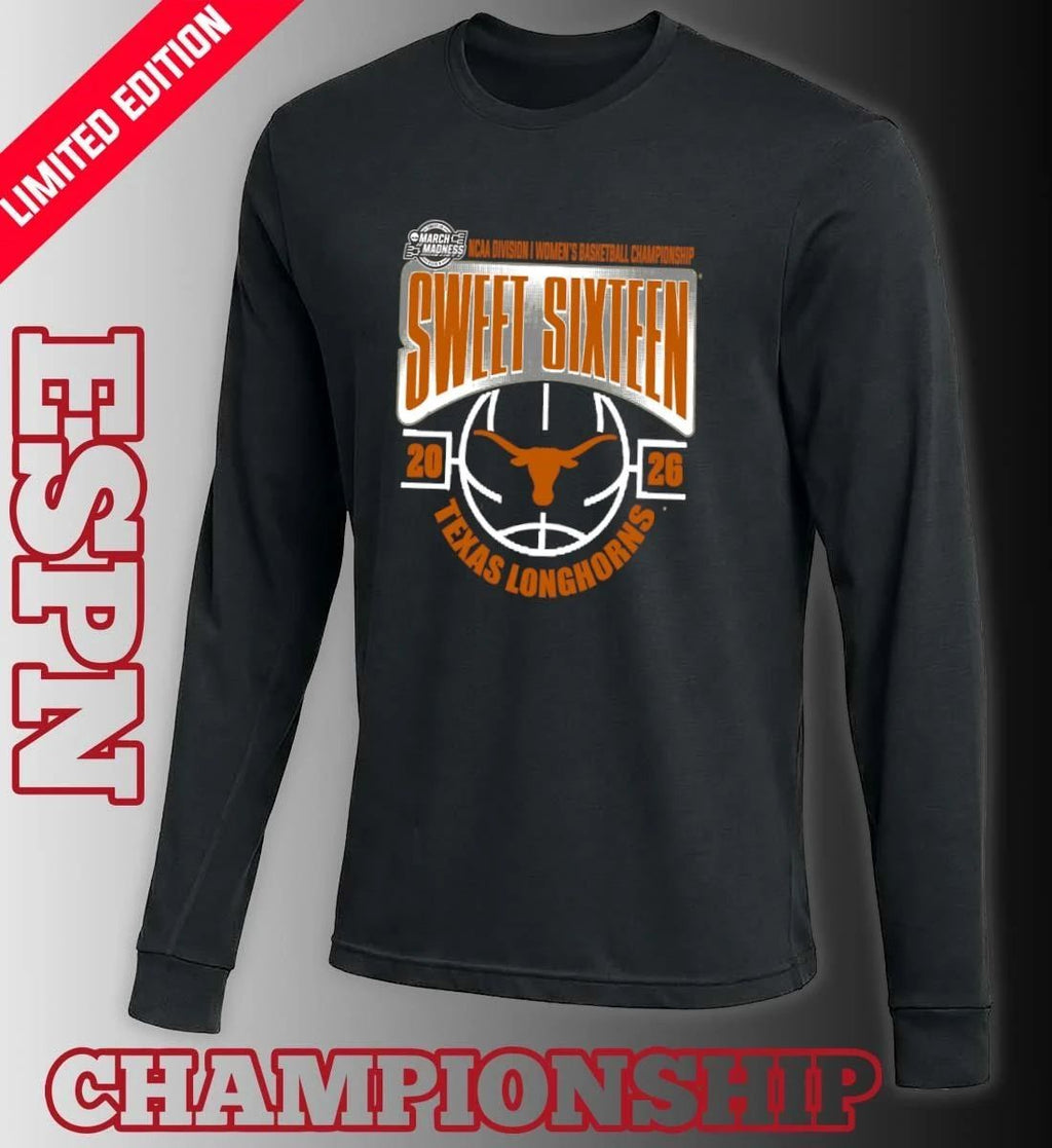 Texas Longhorns Sweet 16 NCAA DI Women’s Basketball Tournament March Madness 2026 T-Shirt