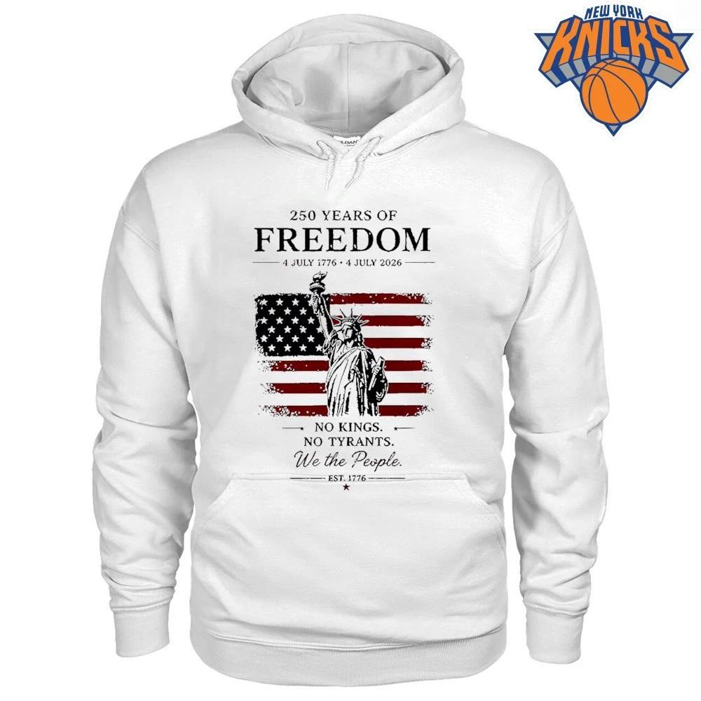 Statue of Liberty American flag 250 Years of Freedom No Kings No Tyrants We the People 4 of July shirt