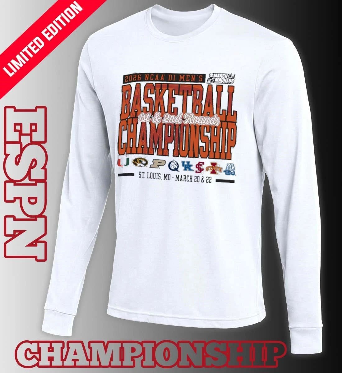 St. Louis, MO 2026 NCAA DI Men’s Basketball Championship – March 20 & 22 T-Shirt