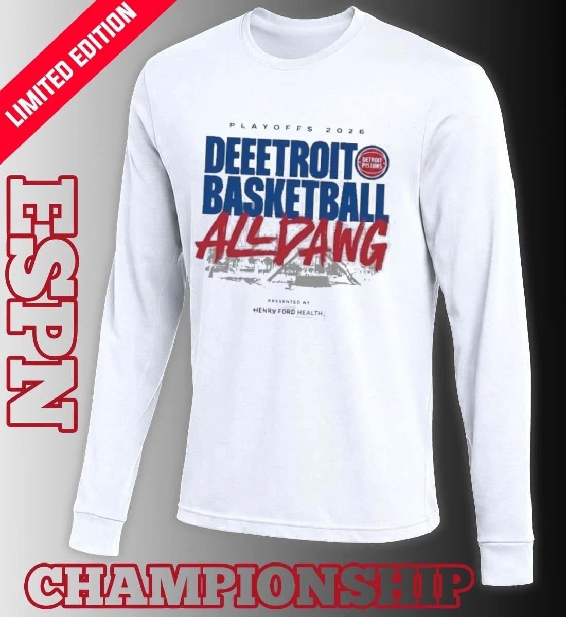 Detroit Pistons Deeetroit Basketball All Dawg 2026 Playoffs Game 1 Shirt