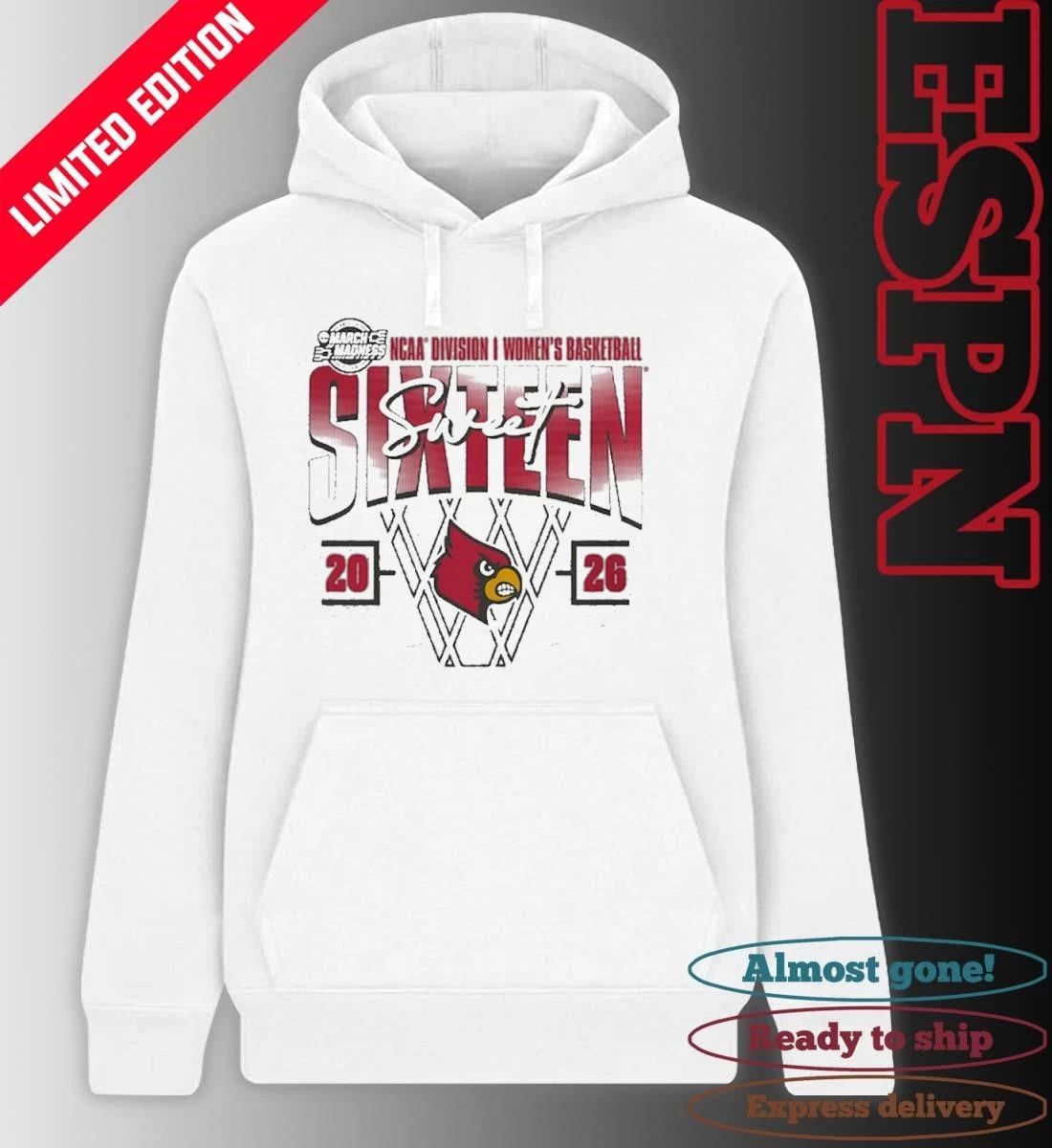 Louisville Cardinals Women’s Basketball Sweet 16 Court Shot T-Shirt