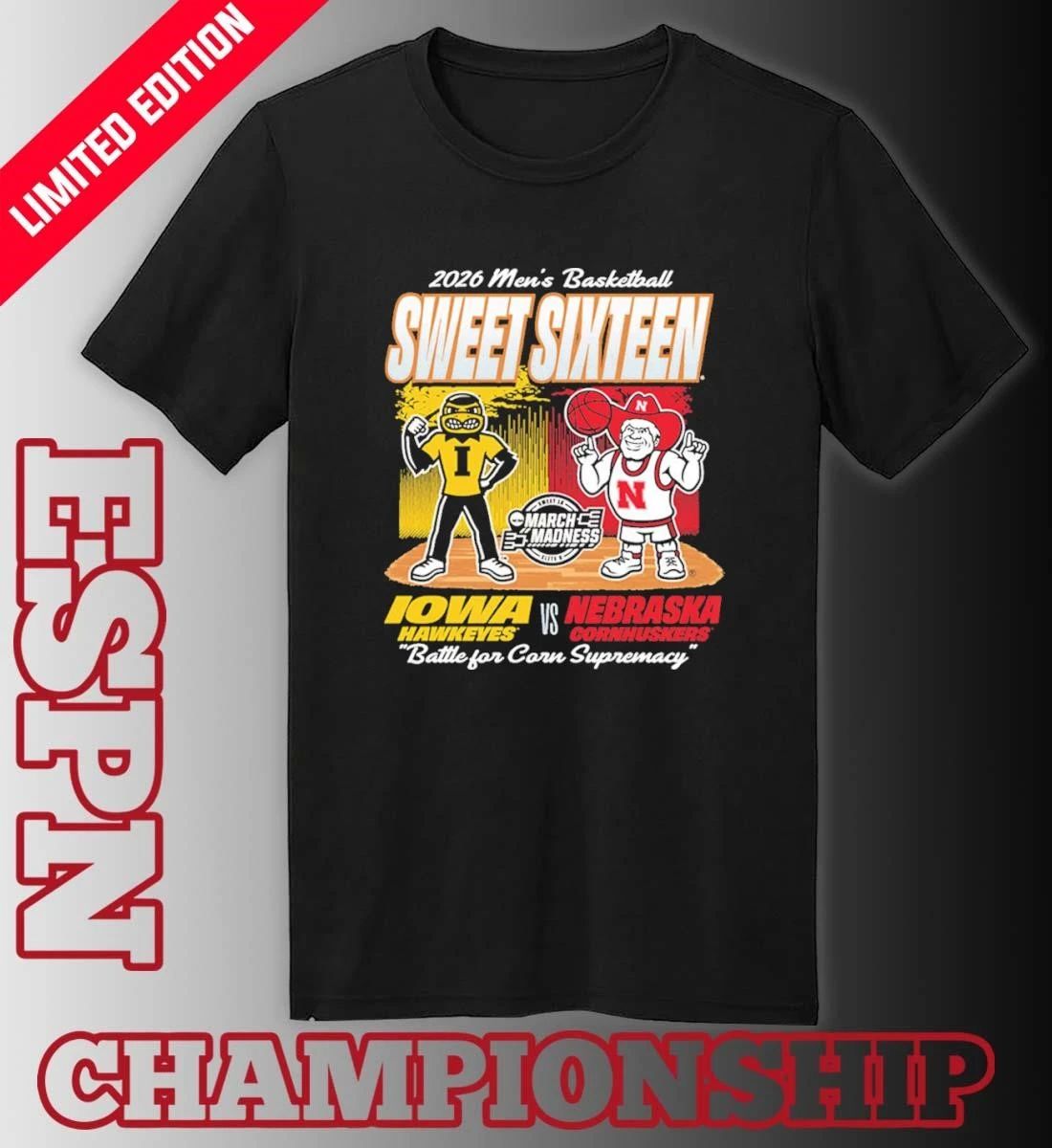 Nebraska Cornhuskers Vs Iowa Hawkeyes Mascot 2026 NCAA Men’s Basketball Sweet 16 Shirt