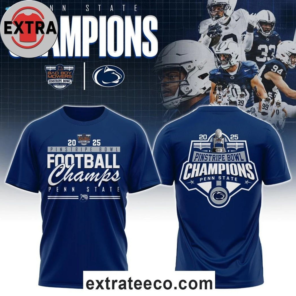 Original Penn State Nittany Lions Pinstripe Bowl Champions 2025 Logo Shirt