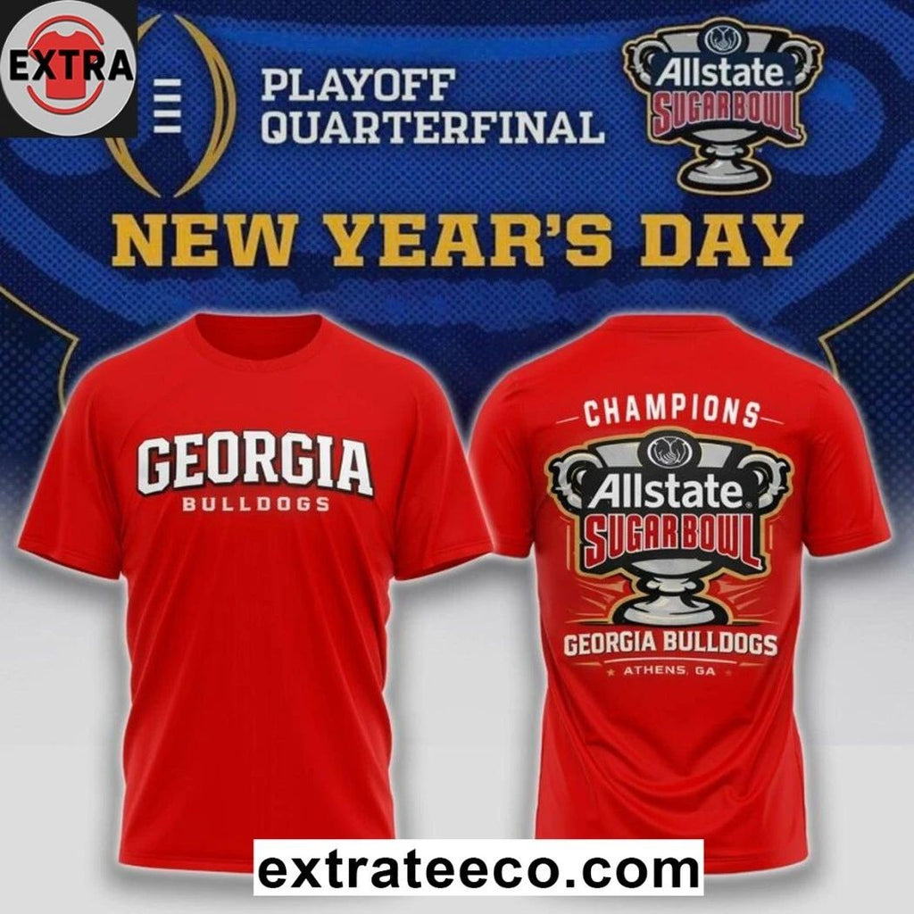 Original Georgia Bulldogs Allstate Sugar Bowl Champions New Year’s Day 2026 Logo Hoodie T-Shirt