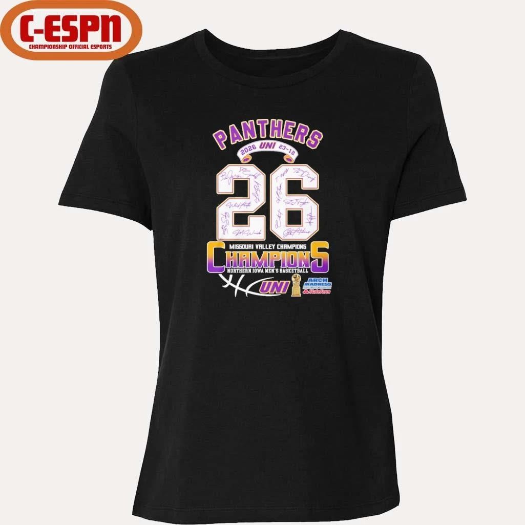 Uni Panthers Men’s Basketball 2026 MVC Tournament Champions 23-12 Shirt