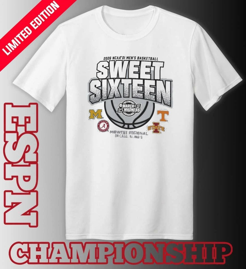Midwest Regional 2026 NCAA DI Men’s Basketball Sweet Sixteen T-Shirt