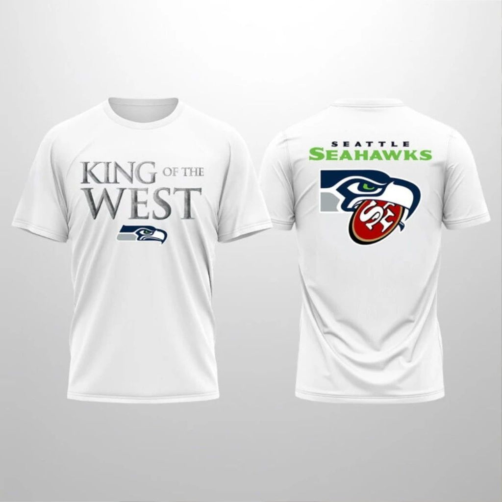 2026 Seahawks King Of The West Logo Two Sided Shirt
