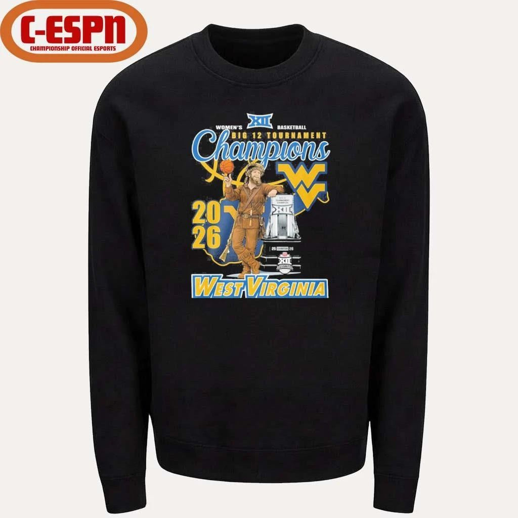 West Virginia Mountaineers Mascot 2026 Big 12 Women’s Basketball Tournament Champions Shirt