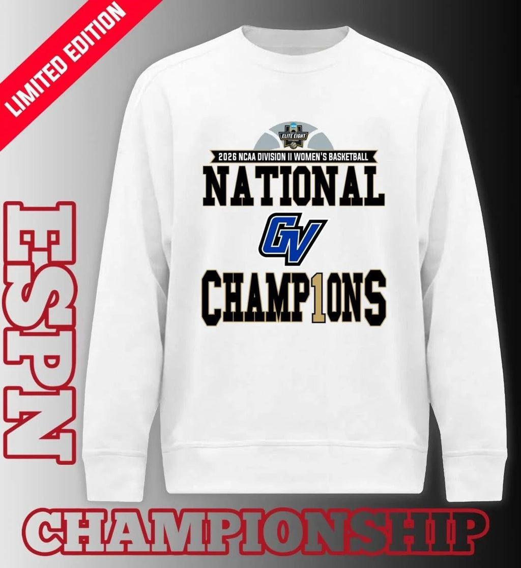 Grand Valley State Lakers 2026 NCAA DII Women’s Basketball National Champions Locker Room T-Shirt