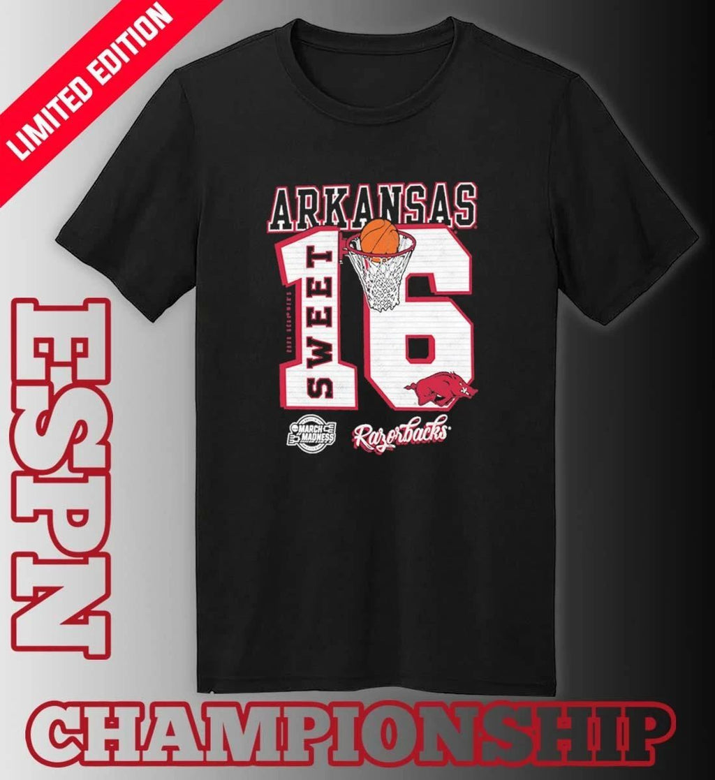 Arkansas Razorbacks Sweet 16 NCAA March Madness Shirt