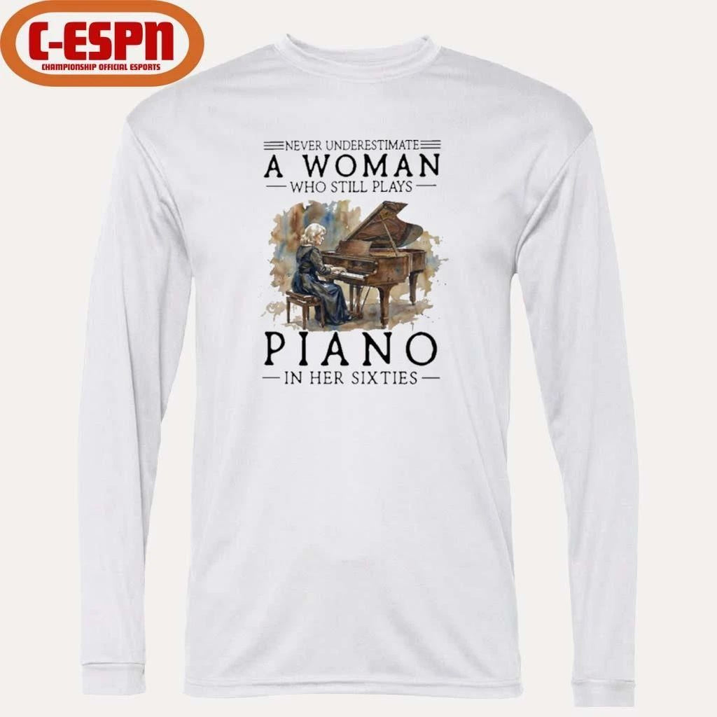 Never Underestimate Old Woman Who Still Plays Piano In Her Sixties Shirt