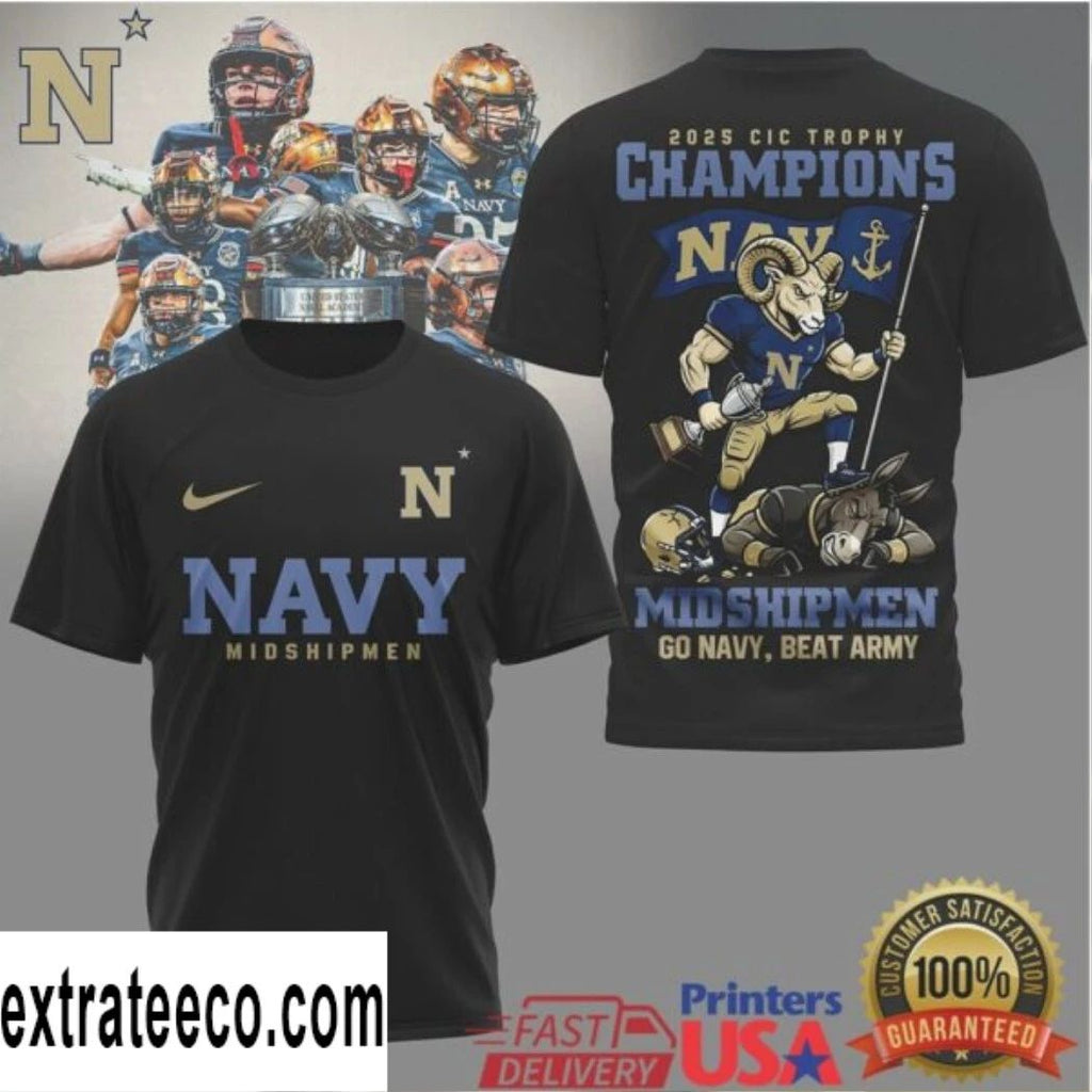 Navy Midshipmen 2025 CIC Trophy Champions Shirt