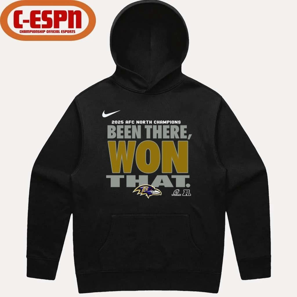 Baltimore Ravens 2025 AFC North Champions Been There, Won That T-Shirt