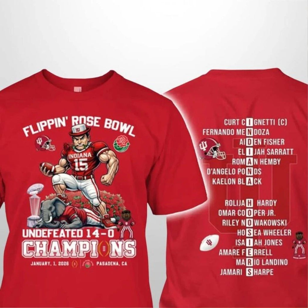 Congrats Hoosiers Flippin’ Rose Bowl Champs 2026 Two Sided Shirt