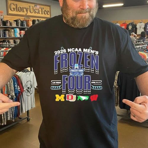 2026 NCAA Frozen Four Las Vegas Teams Matchup Logo T-Shirt