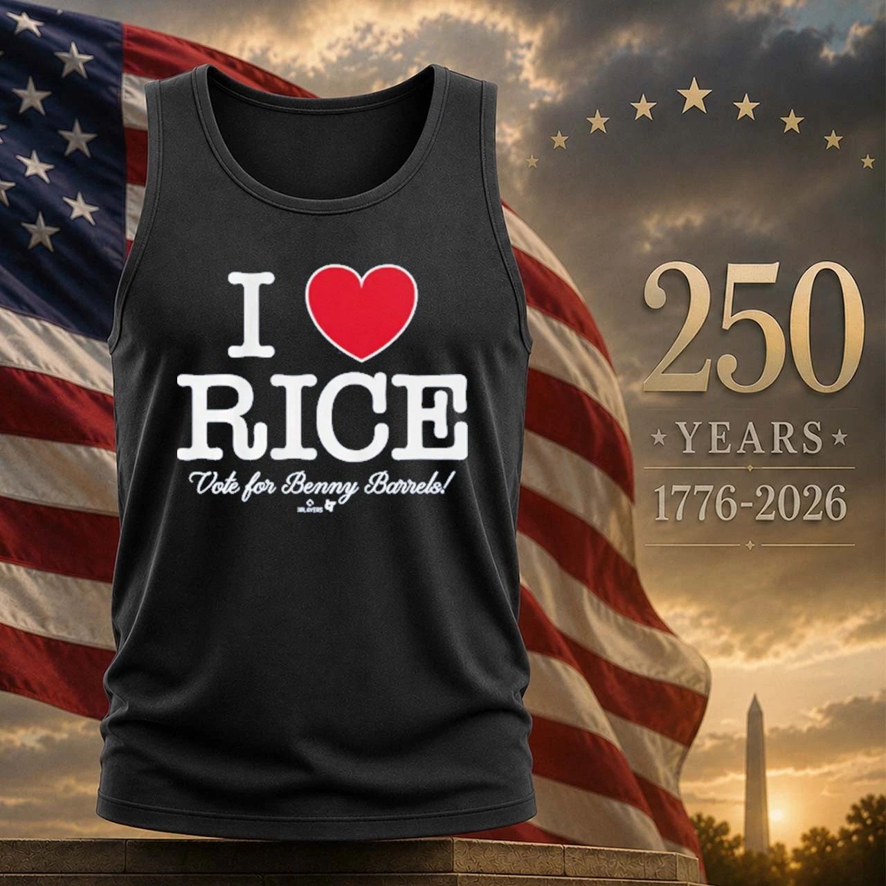 I Love Rice Ben Rice Vote for Benny Barrels T-Shirt