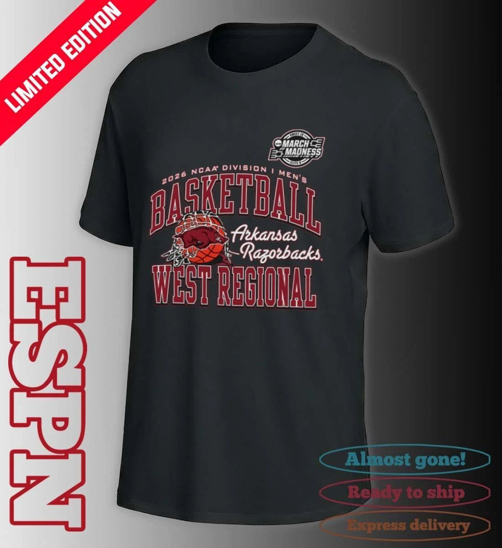 Arkansas Razorbacks 2026 NCAA DI Men’s Basketball Sweet 16 – West Regional T-Shirt