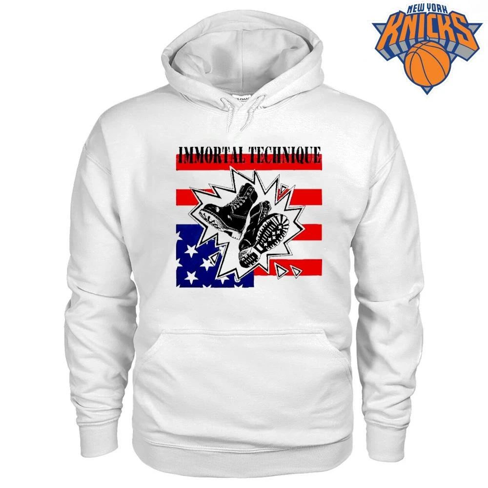 Immortal Technique Combat Boots American Flag Underground Hip Hop Rap Music Graphic shirt