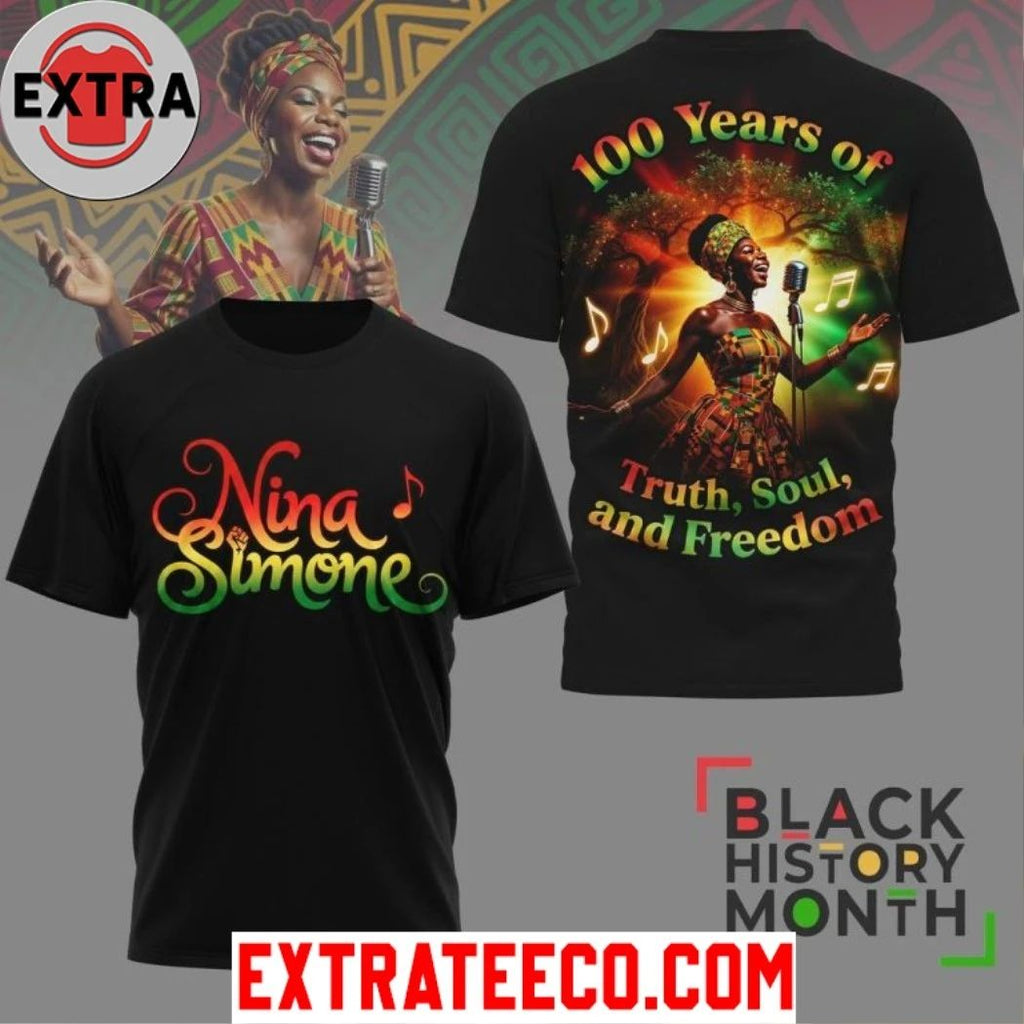 Original Nina Simone Black History Month 2026 Black T-Shirt