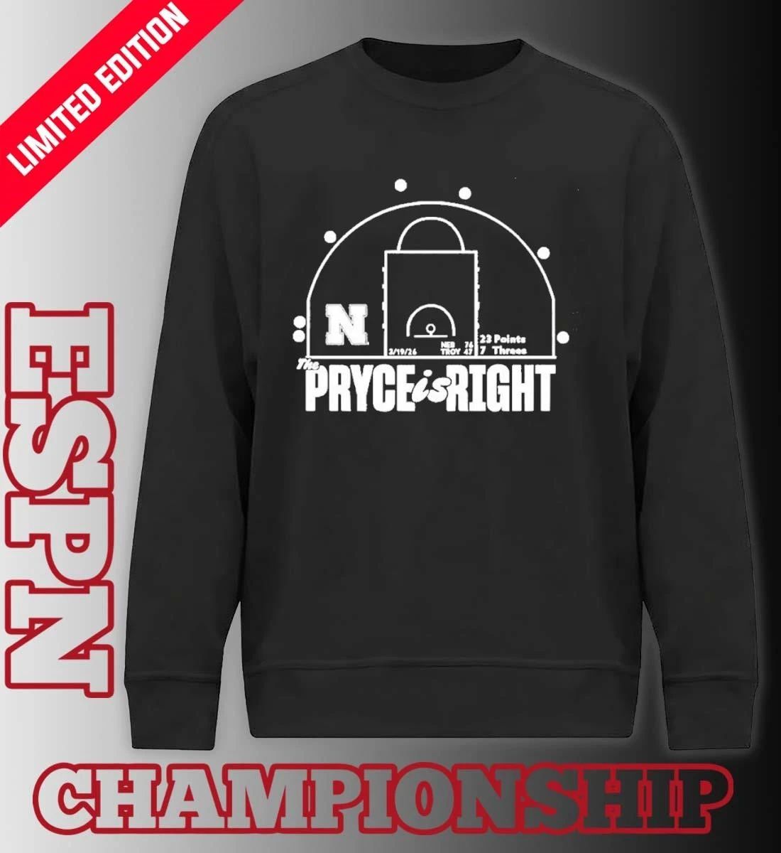 Nebraska Huskers Basketball Pryce Sandfort Is Right Red Shot Chart Shirt