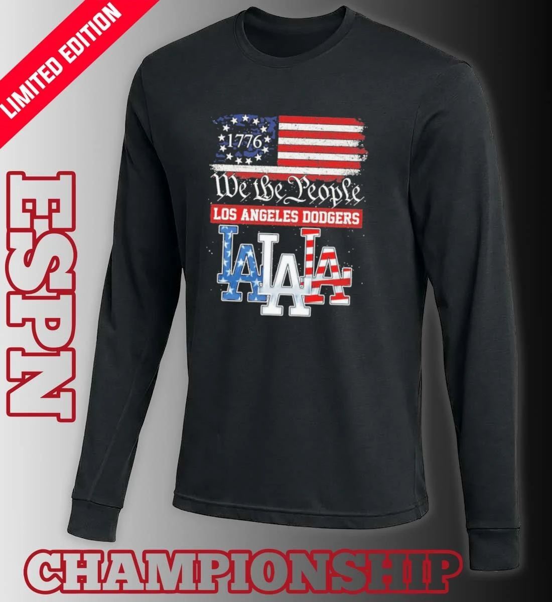 We The People Los Angeles Dodgers Red White Blue Shirt