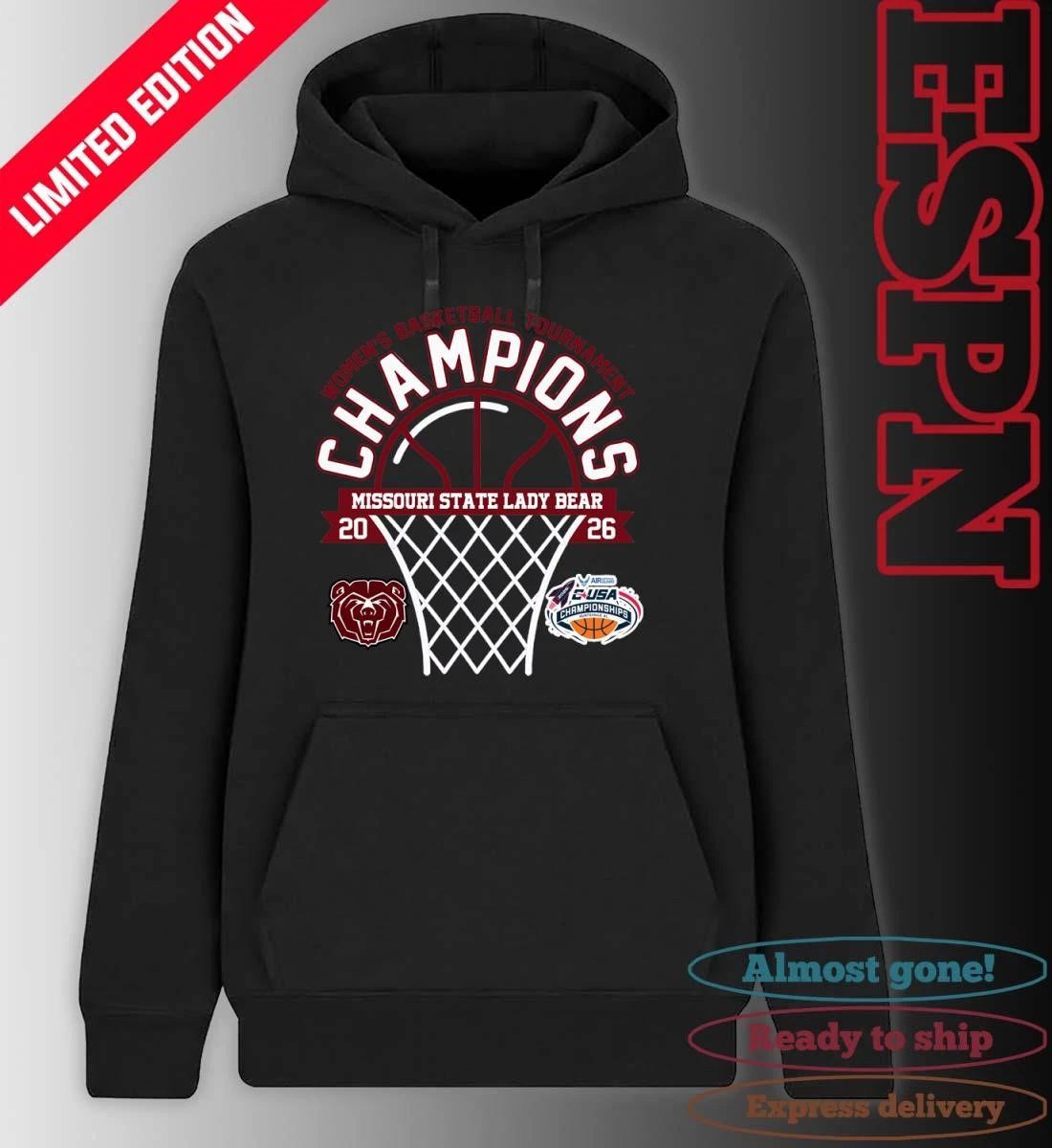 Conference USA Women’s Basketball Tournament Champions 2026 Missouri State Lady Bear T-Shirt