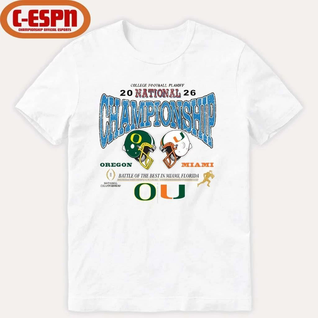 Oregon Vs Miami 2026 CFP National Championship T-Shirt