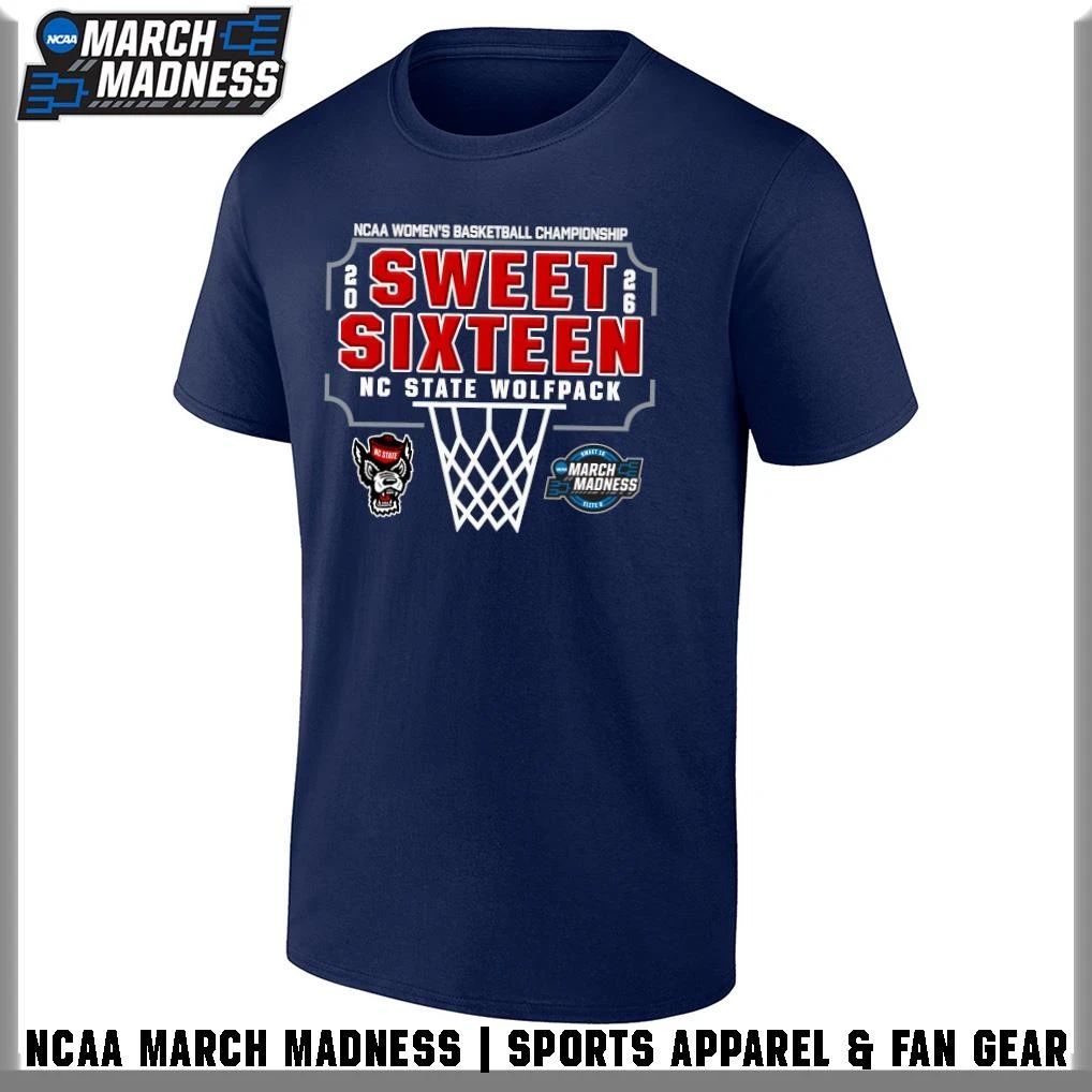NC State Wolfpack 2026 NCAA Women’s Basketball Tournament March Madness Sweet Sixteen T-Shirt