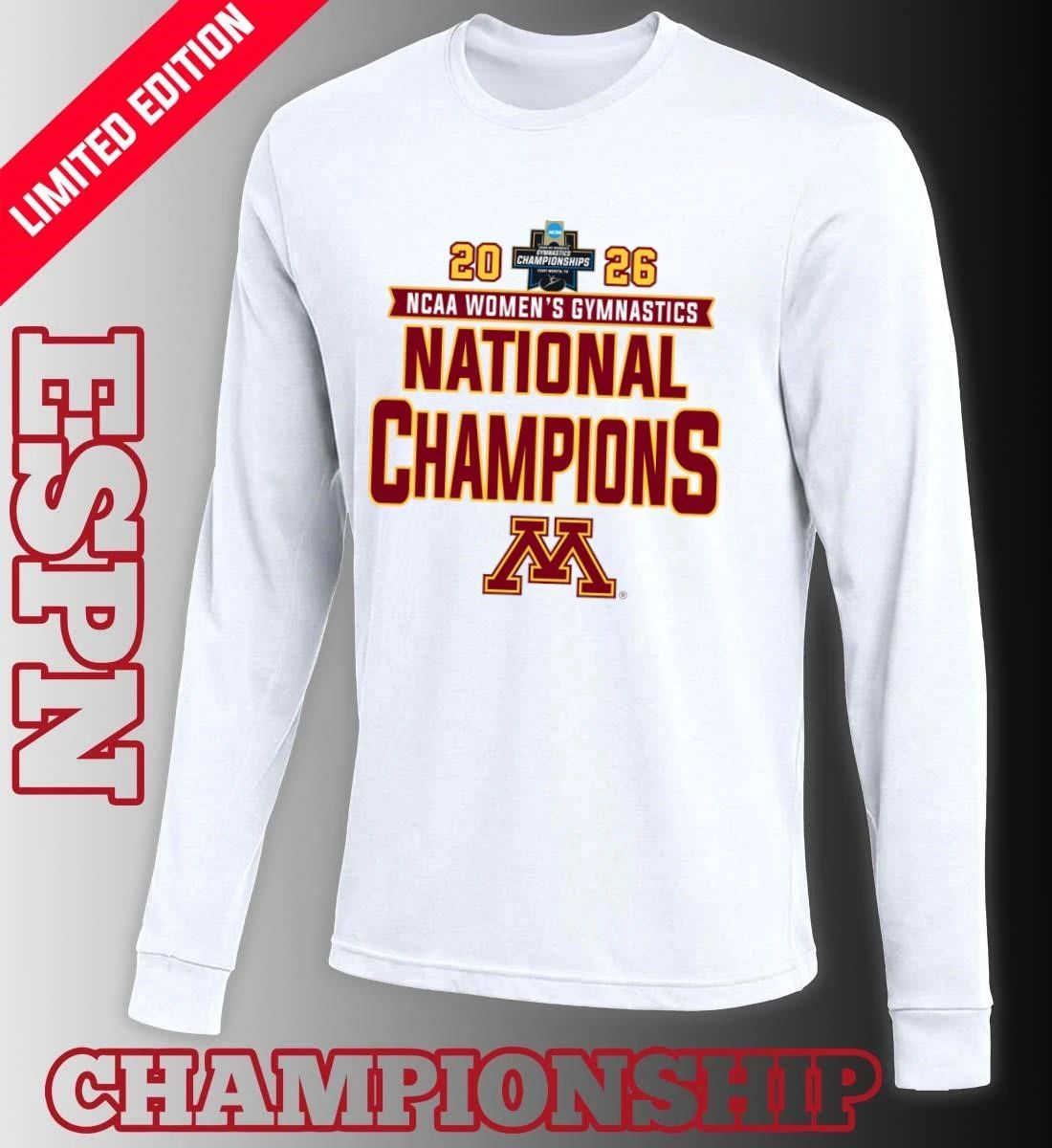 Minnesota Golden Gophers 2026 NCAA Women’s Gymnastics National Champions T-Shirt