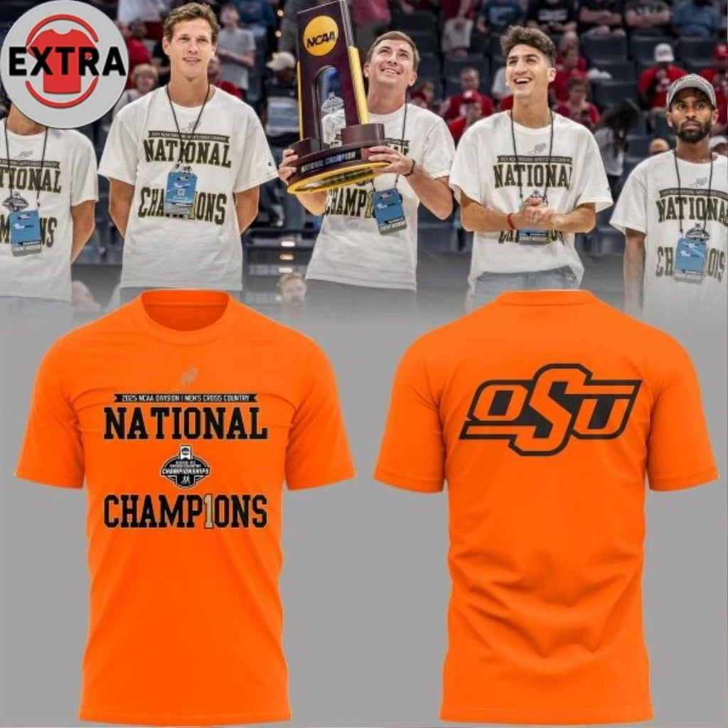 Oklahoma State Cowboys NCAA Division I Cross Country 2026 Champions Logo Two Sided Hoodie Shirts