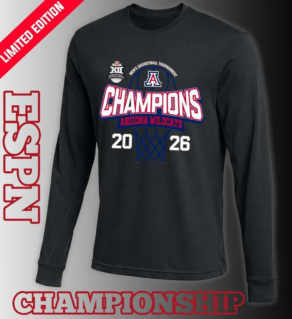Big 12 Conference Men’s Basketball Tournament 2026 Champions Arizona Wildcats T-Shirt