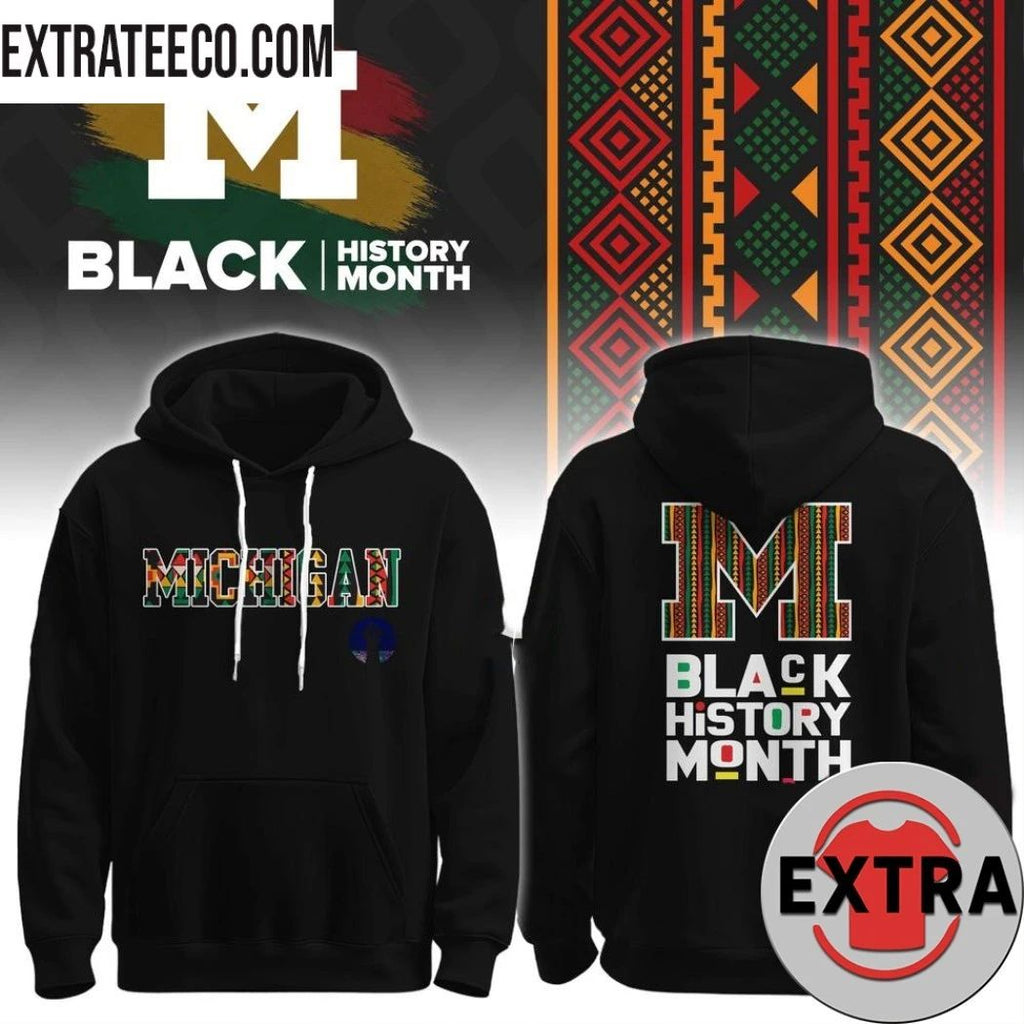 Michigan Wolverines Basketball Black History Month Logo Two Sided 2026 T-Shirt