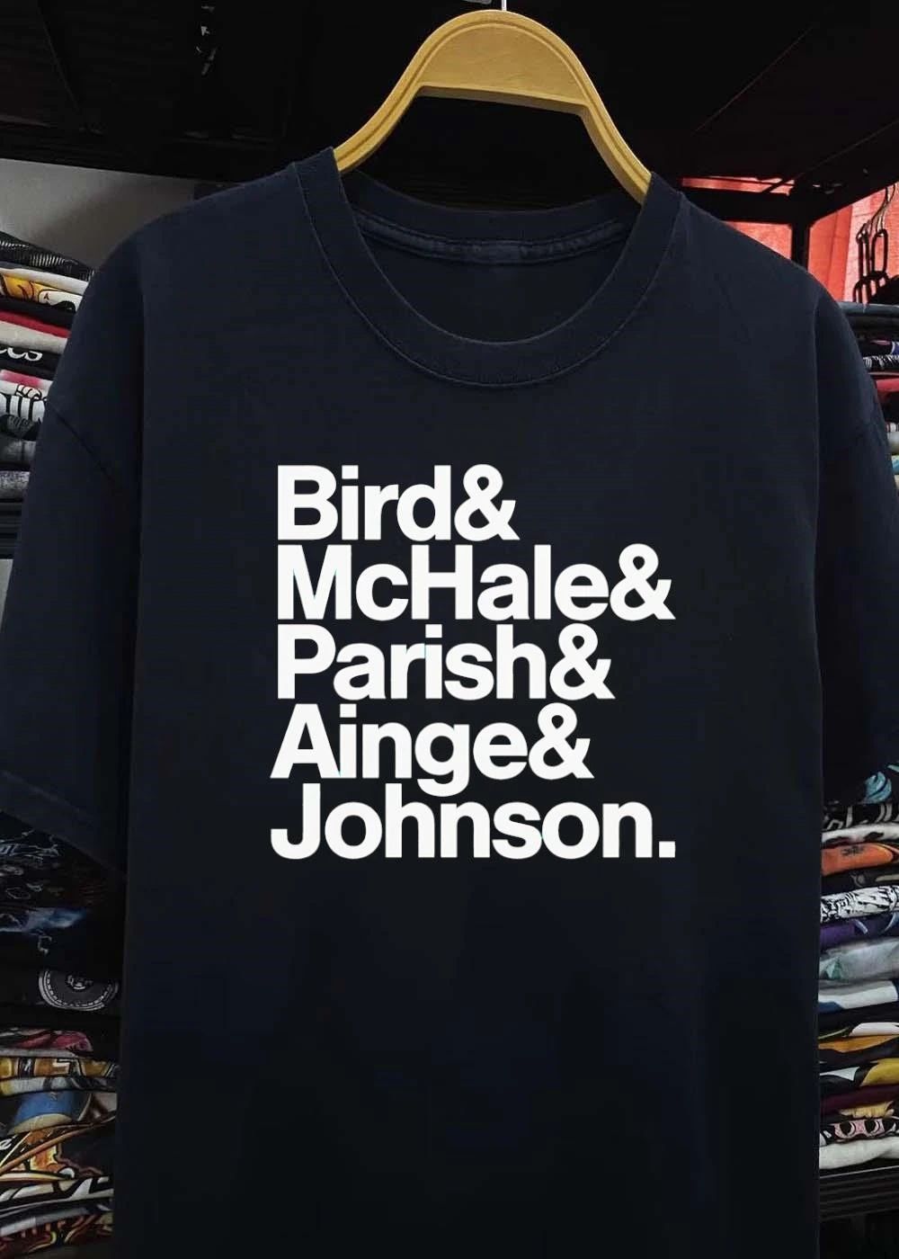 Celtics Legends Bird McHale Parish Ainge Johnson Boston Celtics T-Shirt