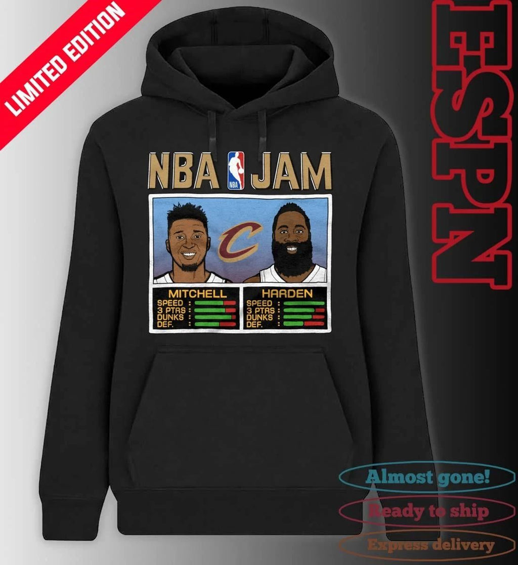 NBA Jam Cleveland Cavaliers Mitchell And Harden Shirt