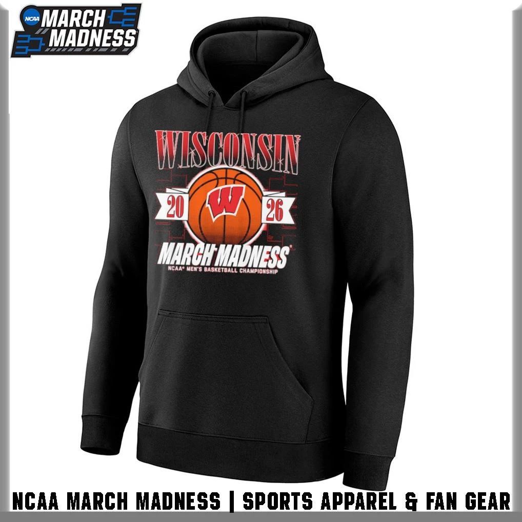 Wisconsin Badgers Men’s Basketball 2026 NCAA Division I Championship March Madness Bound T-Shirt