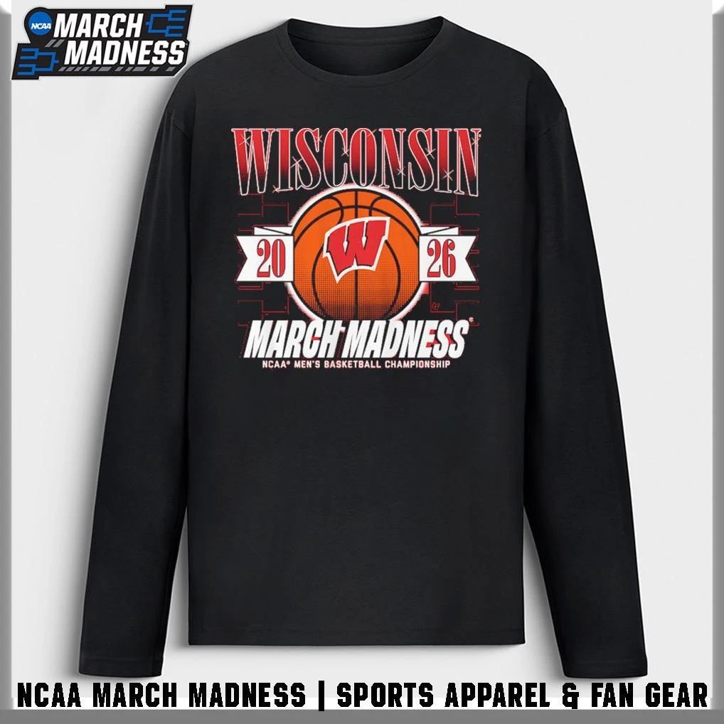 Wisconsin Badgers Men’s Basketball 2026 NCAA Division I Championship March Madness Bound T-Shirt