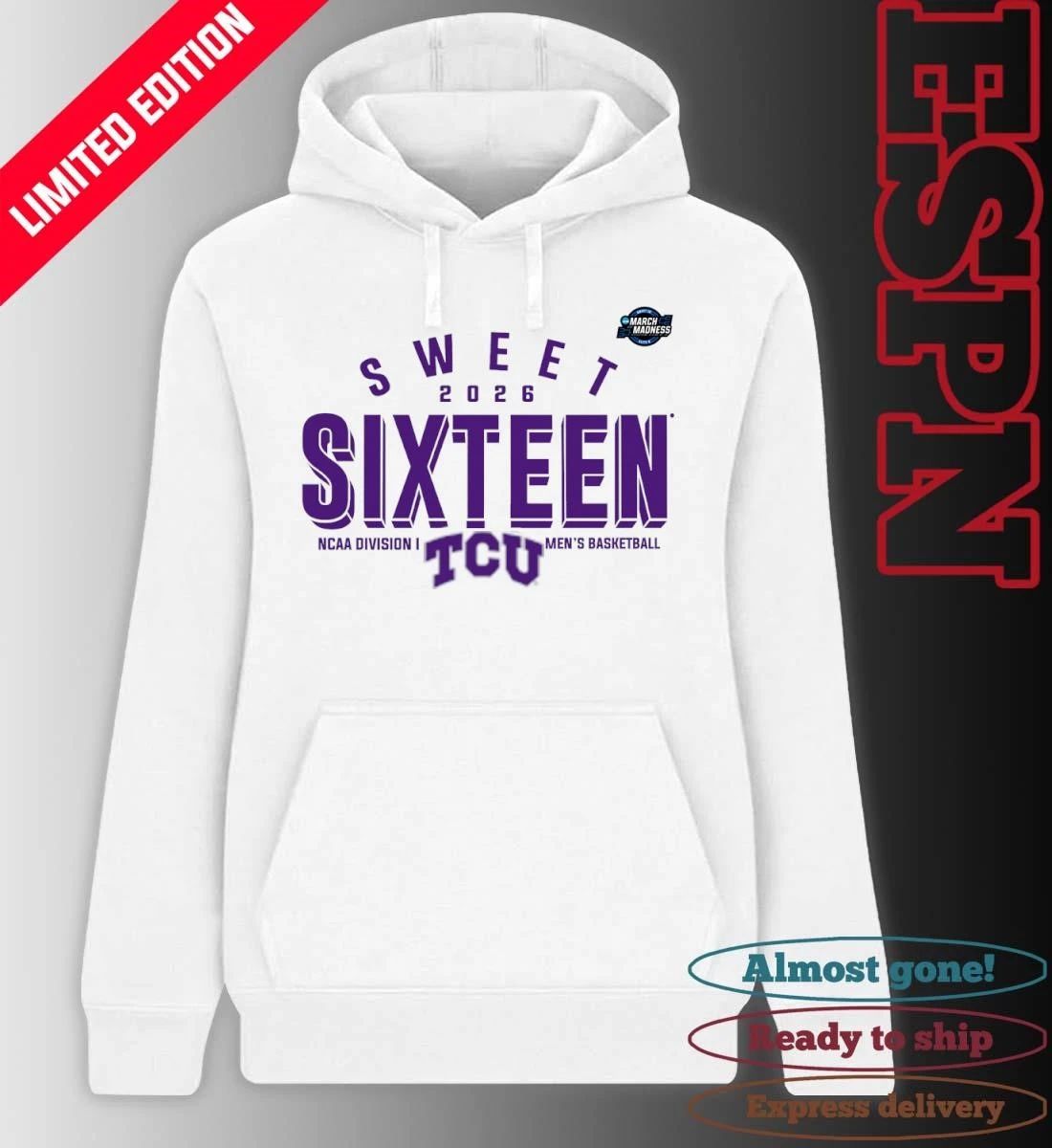 Sweet 16 TCU Horned Frogs 2026 NCAA Men’s Basketball T-Shirt