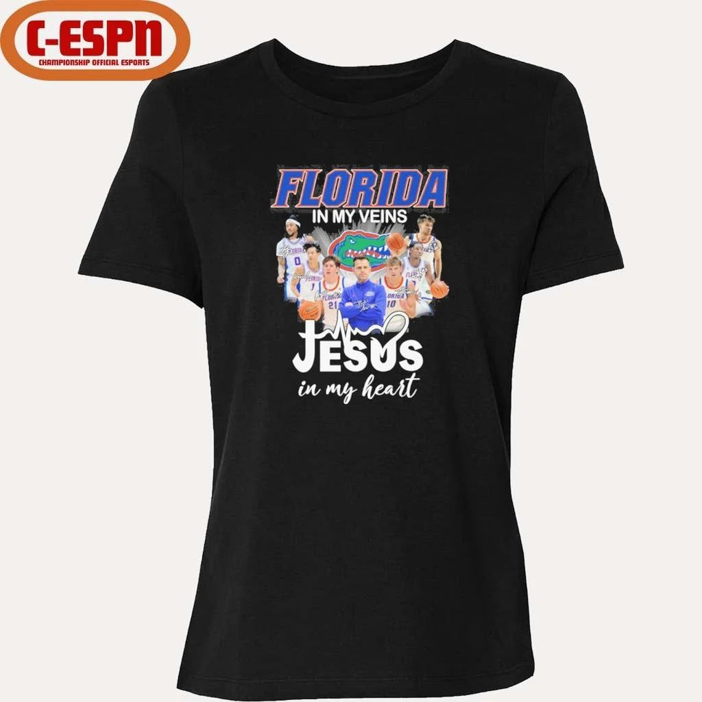 Florida Gators Basketball In My Veins Jesus In My Heart Shirt