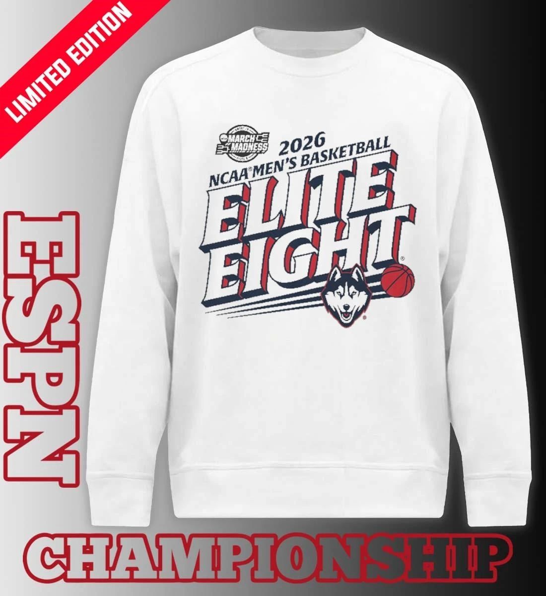 UConn Huskies Elite Eight 2026 NCAA Men’s Basketball Tournament T-Shirt