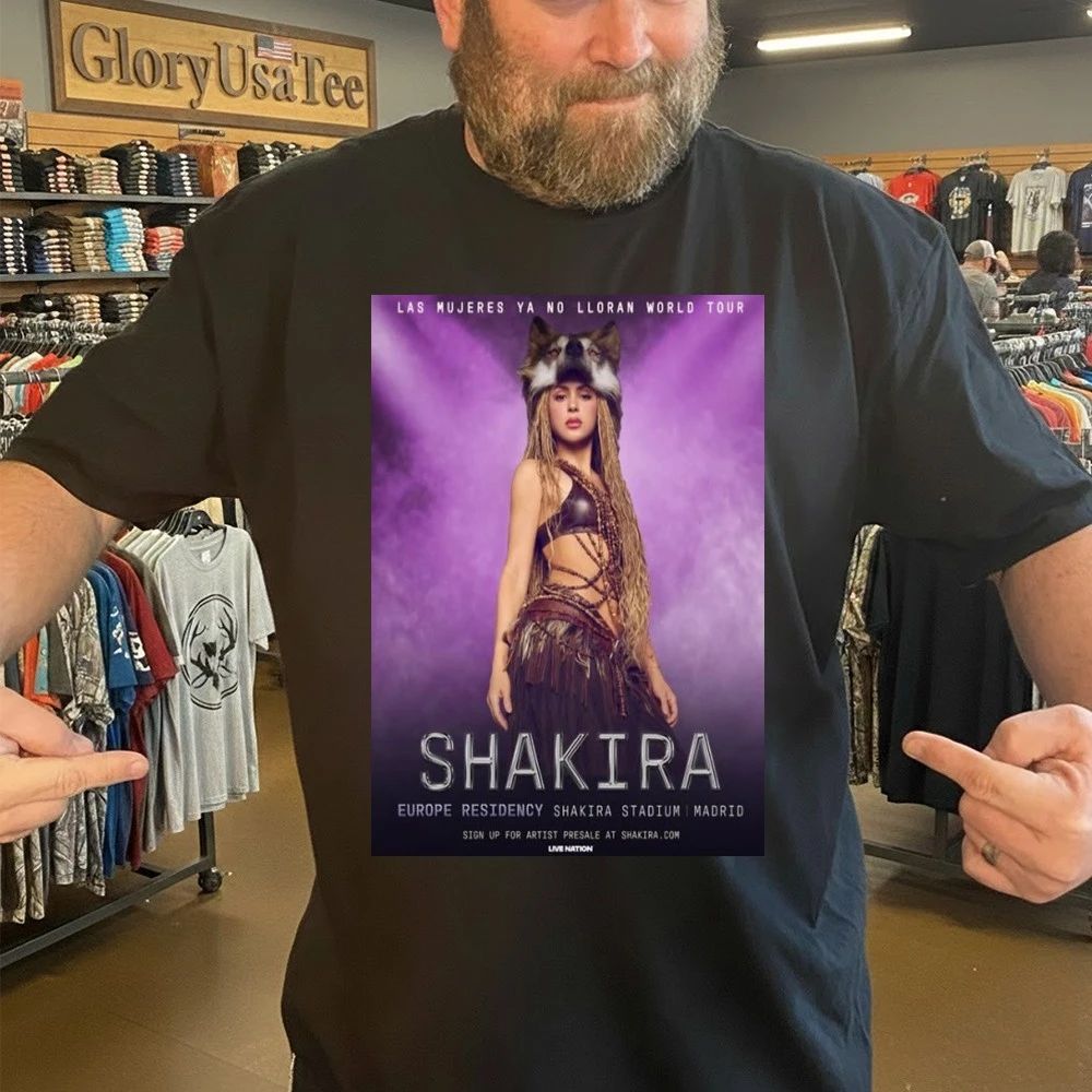 Shakira Las Mujeres Ya No Lloran World Tour 2026 Europe Residency In Madrid Spain Poster Shirt