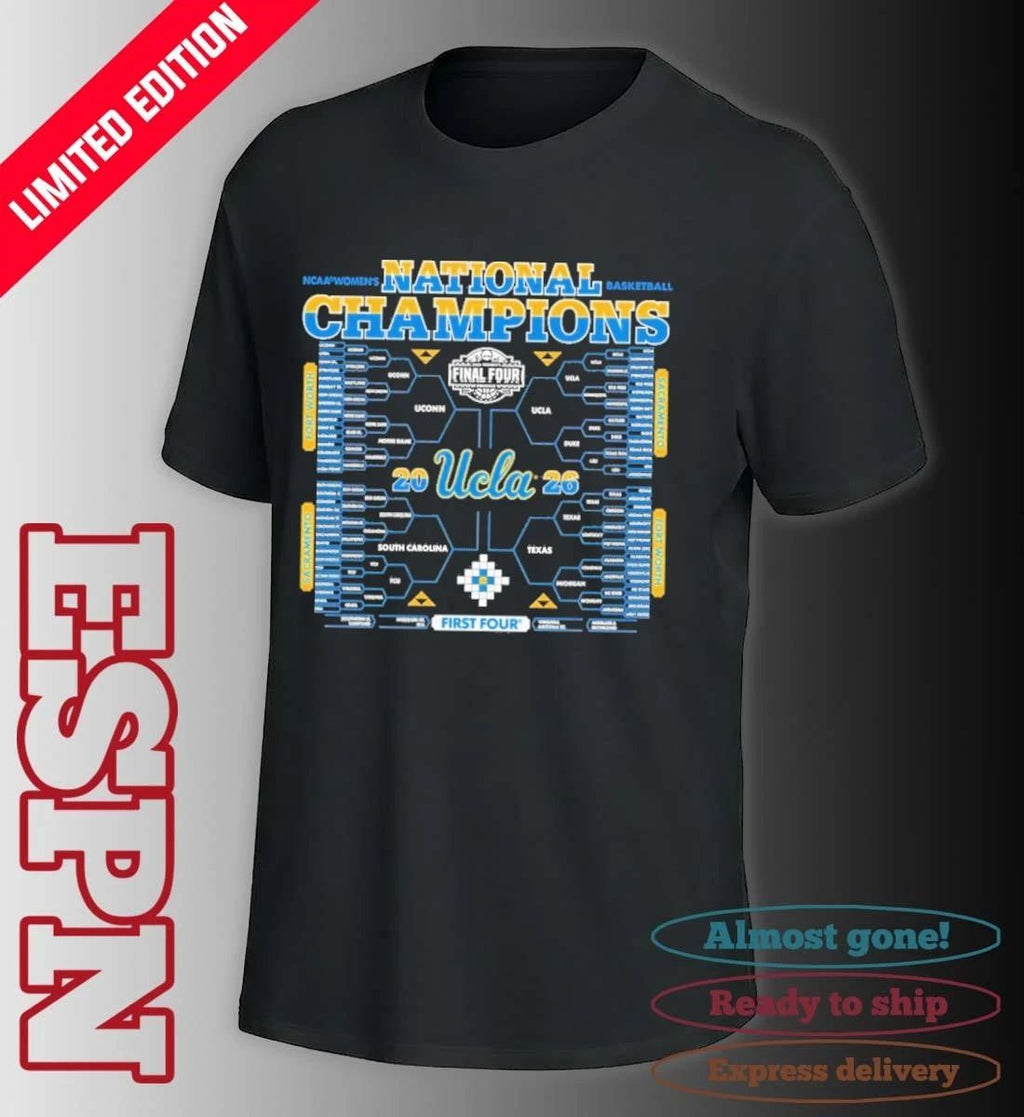 UCLA Bruins 2026 NCAA Women’s Basketball National Champions Bracket T-Shirt