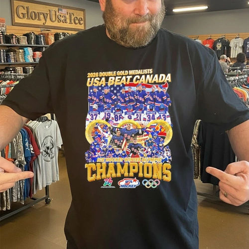 2026 Double Gold Medalists Usa Beat Canada Ice Hockey Winter Olympic Shirt
