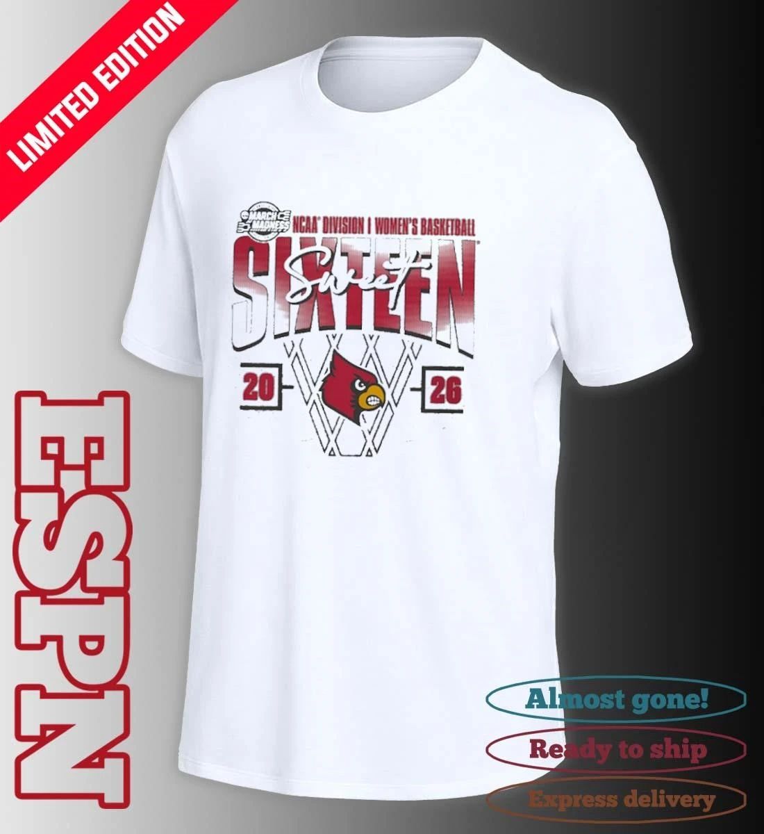 Louisville Cardinals Women’s Basketball Sweet 16 Court Shot T-Shirt