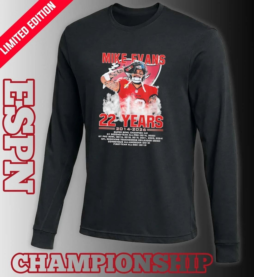 Mike Evans 22 Years Of Tampa Bay Buccaneers 2014-2026 Shirt