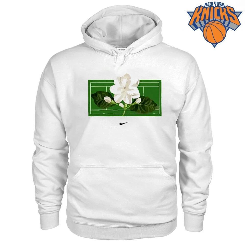 White Jasmine Flower Green Tennis Court Minimalist shirt