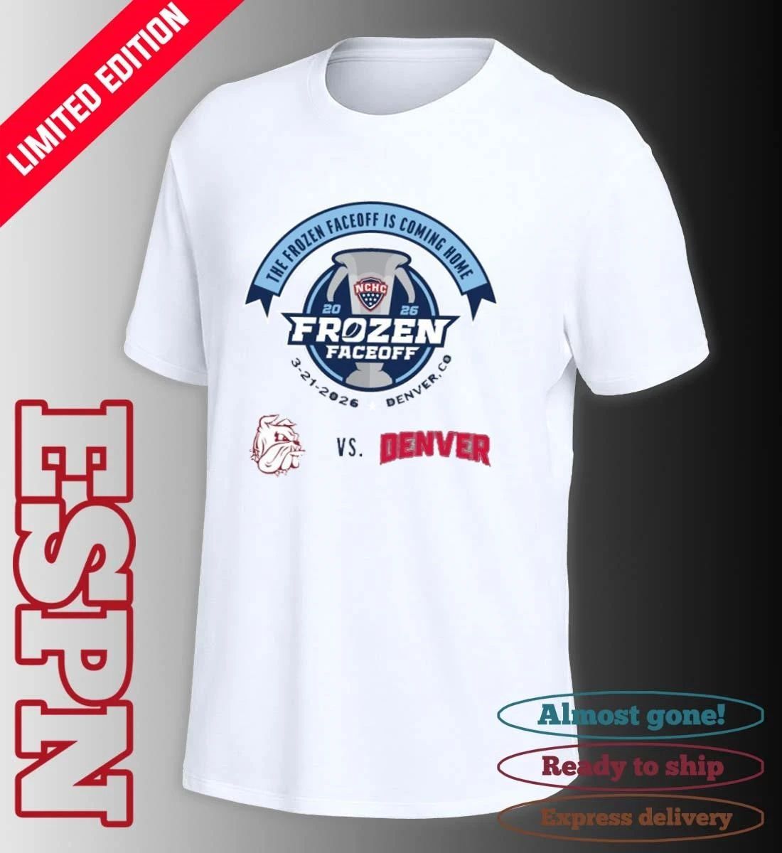 Denver Pioneers vs Minnesota Duluth Hockey 2026 NCHC Frozen Faceoff Matchup T-Shirt